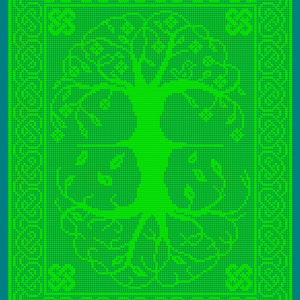 Mirrored Spring Fall Tree of Life Filet Crochet Tablecloth Pattern, Instant digital PDF Pattern download, charts only