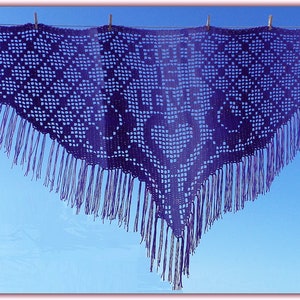 God Is Love Prayer Shawl Filet Crochet Pattern, Christian Theme (Digital Download)