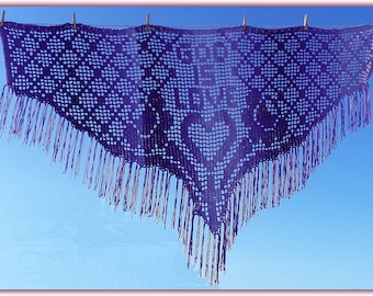 God Is Love Prayer Shawl Filet Crochet Pattern, Christian Theme (Digital Download)
