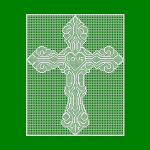 Love Defined - Cross Filet Crochet Wall Decor Pattern,  Charts and Instructions, Basic Crochet Stitches, Christian Theme Crochet, Religious,