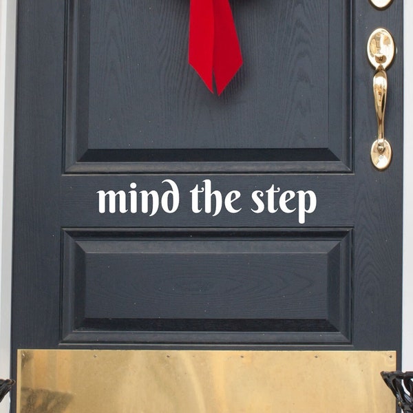 Mind The Step Sticker x 2 - Steps Sticker - Window Vinyl Transfer - Caution Sign