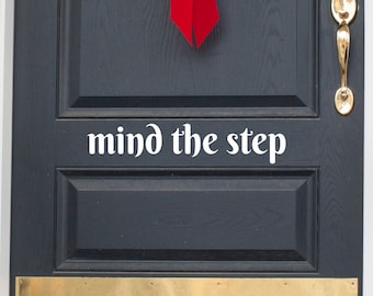 Mind The Step Sticker x 2 - Steps Sticker - Window Vinyl Transfer - Caution Sign