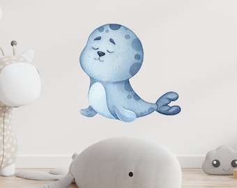 Seal Sticker - Seal Animal Gift - Sea Life Wall Art - Watercolour Seal Wall Sticker - Underwater Decals - TheVinylCreations -