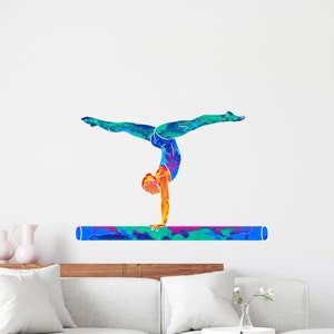 Gymnastic Watercolour Wall Sticker - Gymnastics Stickers - Gymnastics Gift- Acrobat Decals - Gymnastics Wall Decal - TheVinylCreations -
