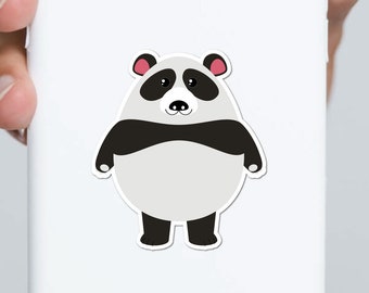 Cute Animal Stickers , Panda Stickers x2 - Nature Lover Gift - Peel And Stick - Scratch Proof