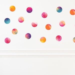 Abstract Peel And Stick Watercolor Polka Dots - Circle Wall Decals - Watercolour Polka Dots - Living Room Wall Decor - TheVinylCreations