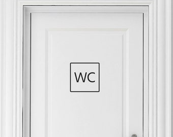 WC SIGN, Toilet Sticker, - TheVinylCreations - Bathroom Stickers, Toilet Decal, Toilet Door Sign