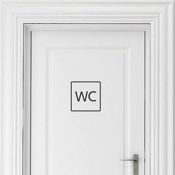 WC SIGN, Toilet Sticker, - TheVinylCreations - Bathroom Stickers, Toilet Decal, Toilet Door Sign