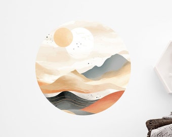 Vinilo decorativo de pared con temática de montaña - Adhesivos de pared removibles - Arte abstracto para pared - Fácil de pegar y despegar - Decoración para sala de estar, dormitorio - TheVinylCreations -