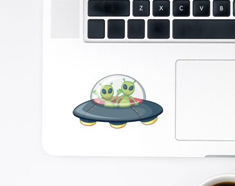 UFO Stickers x2 - Alien Decals - Car Window Sticker - Laptop Decal - Phone Stickers - Peel And Stick - Scratch Proof