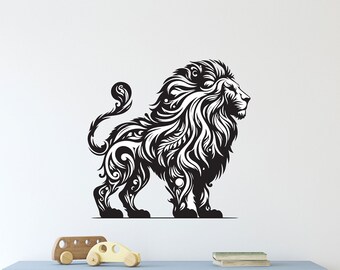 Tribal Lion Wall Sticker - King Of The Jungle - Jungle Theme Deocr - Lion Wall Art - TheVinylCreations