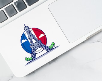 Paris Laptop Sticker x2 - France Stickers - Eiffel Tower Decal - TheVinylCreations -