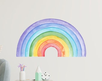 Watercolor Rainbow Wall Sticker , Peel And Stick Rainbow Decal ,  Rainbow Theme Decor , Rainbow Decals - TheVinylCreations