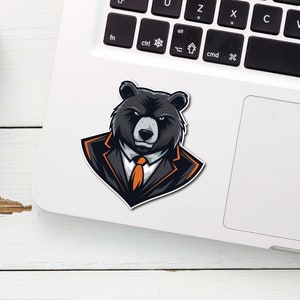 Bear In A Suit Stickers x2 - Peel And Stick - Scratch Proof | TheVinylCreations |