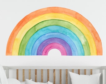 Watercolour Rainbow Wall Decal , Peel And Stick Rainbow Sticker , Watercolor Rainbow , , Rainbow Nursery Sticker - TheVinylCreations