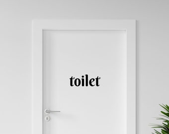 Toilet Door Sign x2 , Toilet Door Decal , Toilet Door Decal , Toilet Sign , Toilet Sticker , Restroom Sign , Restroom Door Decal