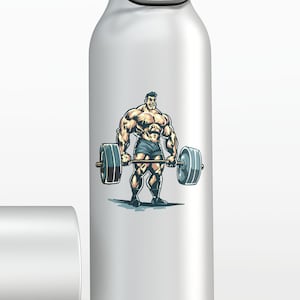 Gym Bottle Sticker , Deadlift Decal ,  Gym Phone Case , Laptop Stickers , Gym Gift, Bodybuilder Gifts , Fitness Stickers - TheVinylCreations