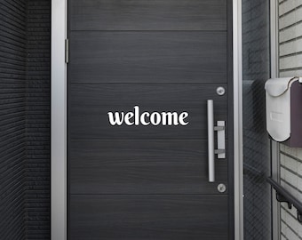 Welcome Door Sticker x2 , Welcome Decal , Welcome Sign - TheVinylCreations -