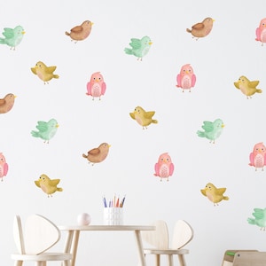 Bird Wall Stickers , Bird Wall Decals , Cute Nursery Decor , Girl&#39;s Bedroom Wall Art , Boys Playroom Wall Mural - TheVinylCreations