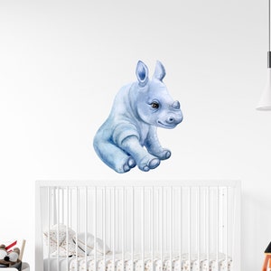 Rhino Wall Decal - Rhinoceros Wall Sticker - Jungle Theme Nursery - Safari Nursery - Safari Wall Stickers - TheVinylCreations -