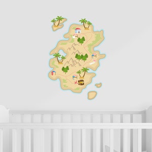 Sticker mural pirate - chasse au trésor des pirates - carte au trésor des pirates - chambre à coucher sur le thème des pirates - Sticker mural sur le thème des pirates - TheVinylCreations -