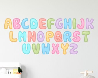 Autocollants Muraux Avec Lettres De L'alphabet Pour Chambre D'enfants
