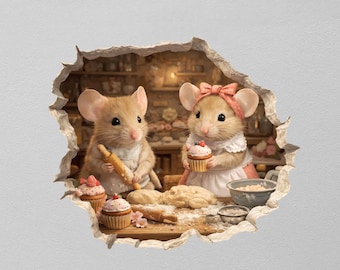 Adesivo 3D com furo para Baker Mouse (2 unidades) - TheVinylCreations
