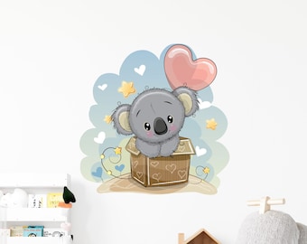 Koala Wall Sticker , Koala Wall Art , Australian Animal , Australian Forest Nursery Decor , Kids Room Wall , Safari Nursery Decal