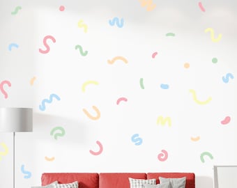 Shape Wall Stickers Pack Of 42 , 7 Different Colour Variations , Removable , Peel And Stick , Abstract Shape Stickers , Kids Room Decor