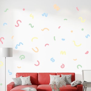 Shape Wall Stickers Pack Of 42 , 7 Different Colour Variations , Removable , Peel And Stick , Abstract Shape Stickers , Kids Room Decor