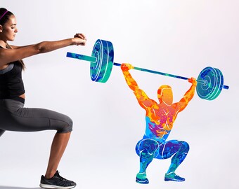 Wall Decor For Gym - Weightlifting Stickers - Gym Wall Decal - Workout Wall Art , Gym Wall Vinyl, TheVinylCreations - Abstract Wall Decal -