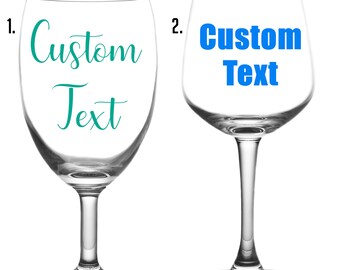 2x Personnalisé Autocollants Personnalisé Noms Autocollants Adhésif Verre Vin carte cadeau Slver