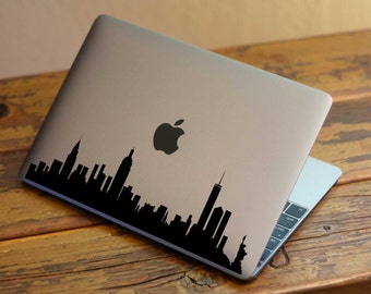 Set of 2 x New York Vinyl Decal - New York Skyline Sticker - NY Silhouette Macbook Decal - Laptop Vinyl Transfer - Bumper Sticker
