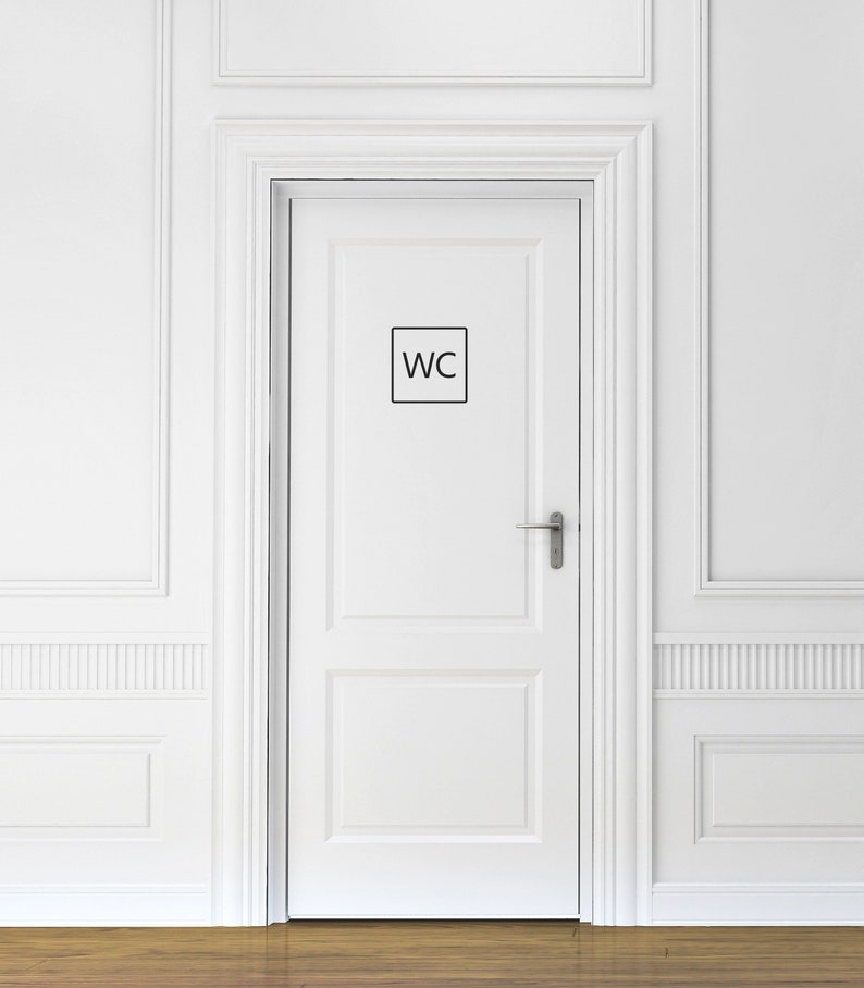 Wc Sliding Sticker WC SIGN, Toilet Sticker, - Thevinylcreations - Bathroom Stickers ...