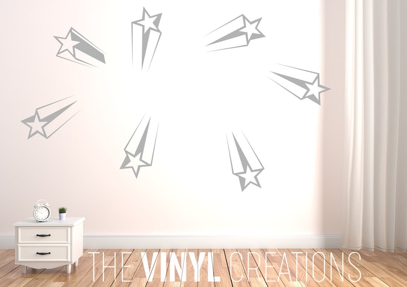 shooting stars wall decal kids bedroom decor stars sticker | etsy