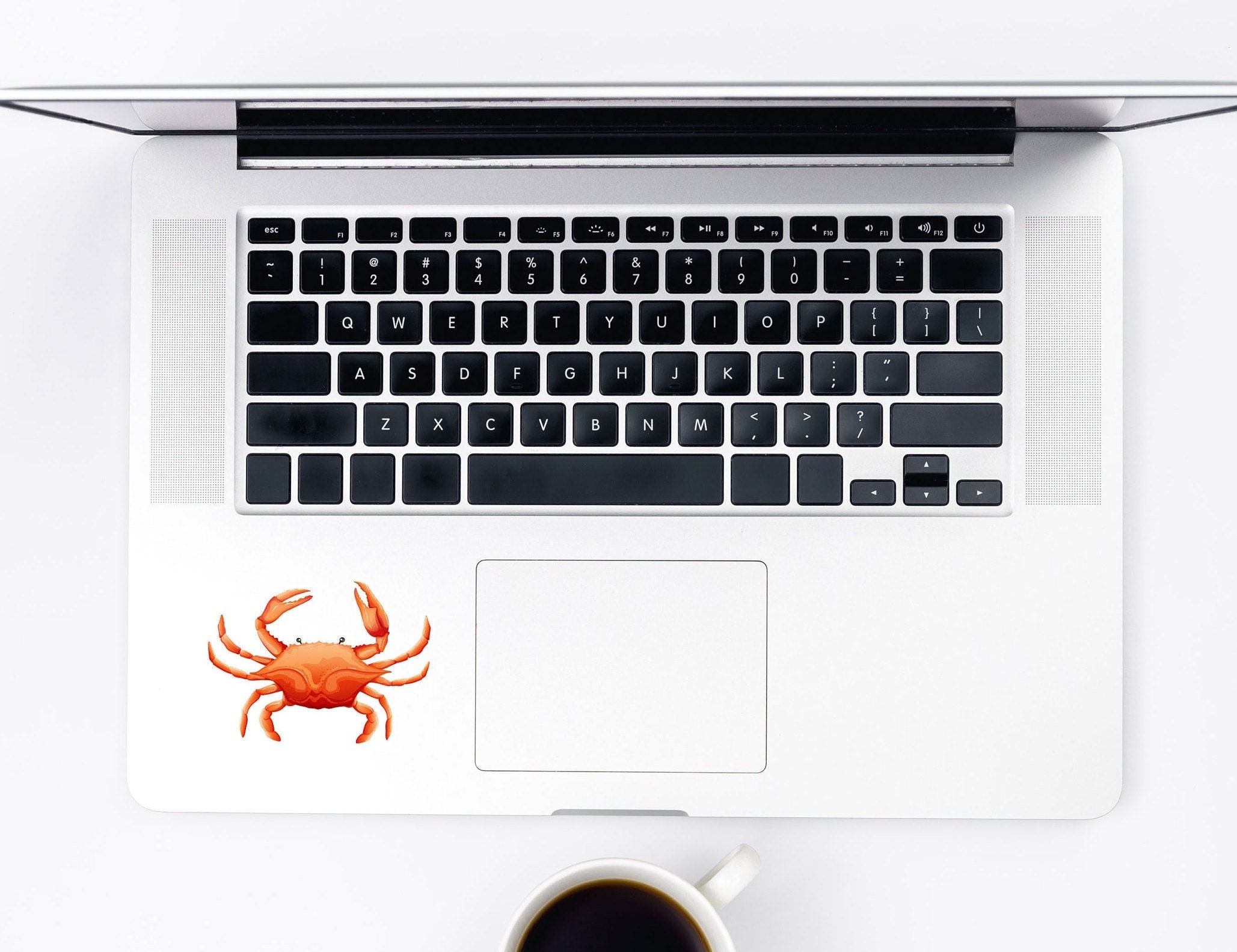 Crab Sticker x2 - Crab Gifts - Scratch Proof - Waterproof - Peel And Stick