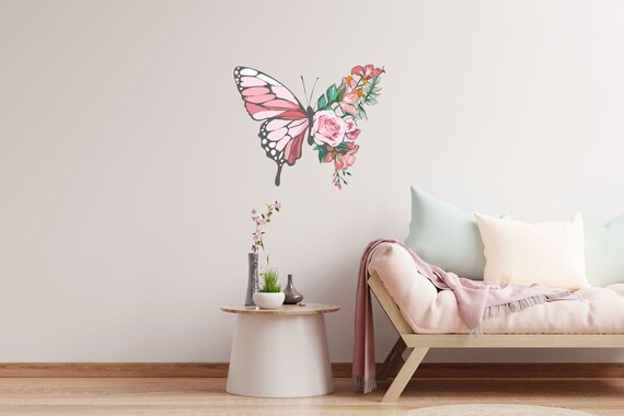 Ensemble de 2 pièces autocollants muraux papillon fleur - Temu Canada