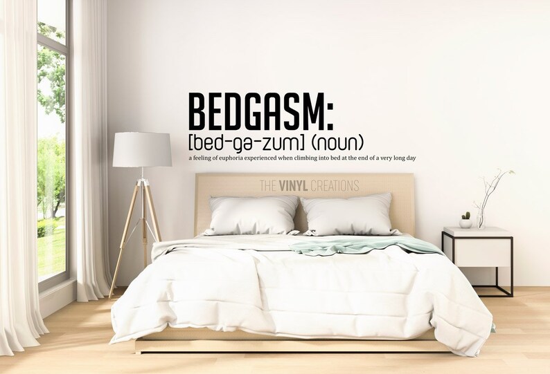 noun bedroom decal Bedgasm wall sticker fun decor definition