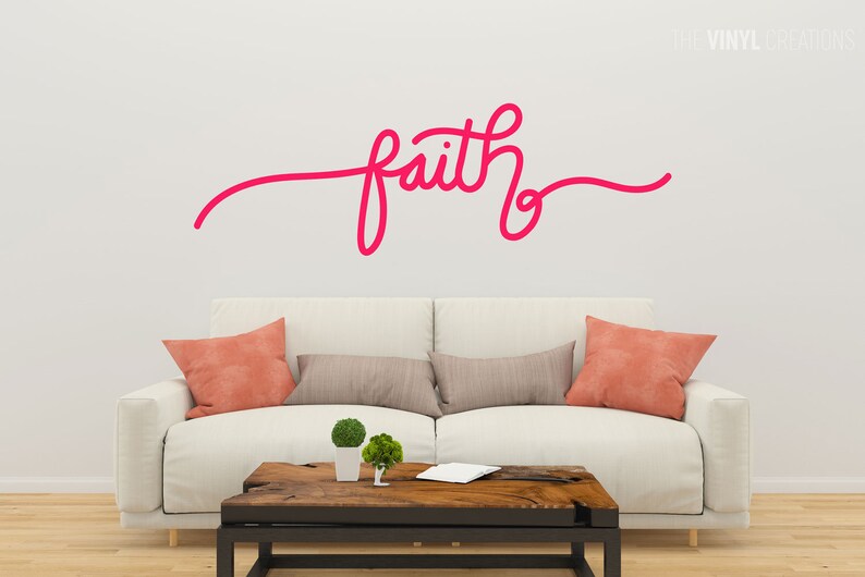 Faith Wall Decal Living Room Wall Art Faith Sign Living Etsy