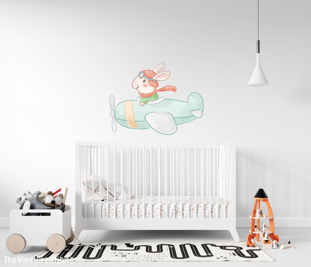 Rabbit Wall Stickers , Flying Bunny Wall Decal , Nursery Wall Decor ...