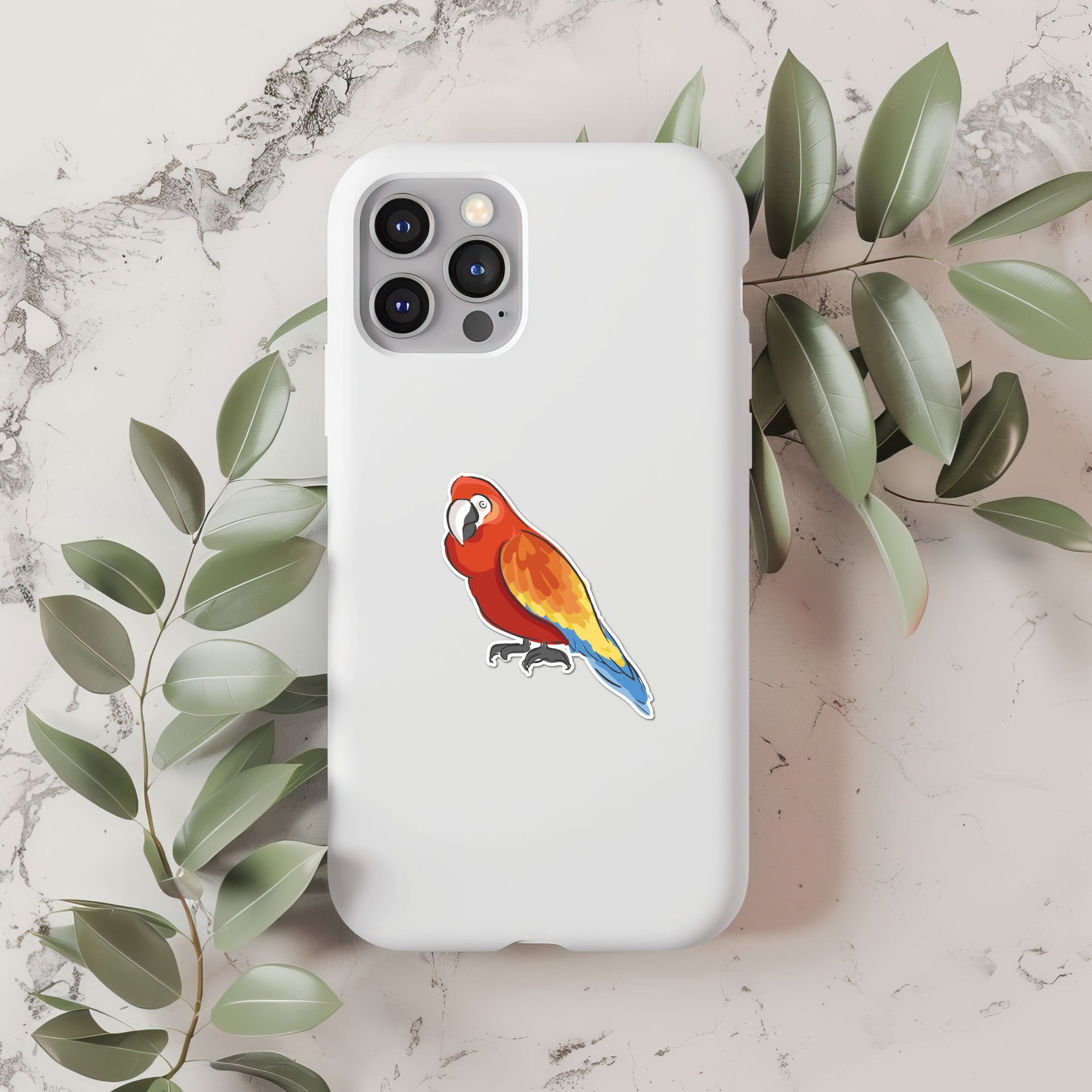 colorful-parrot-stickers-x2-wildlife-decals-bird-stickers-peel