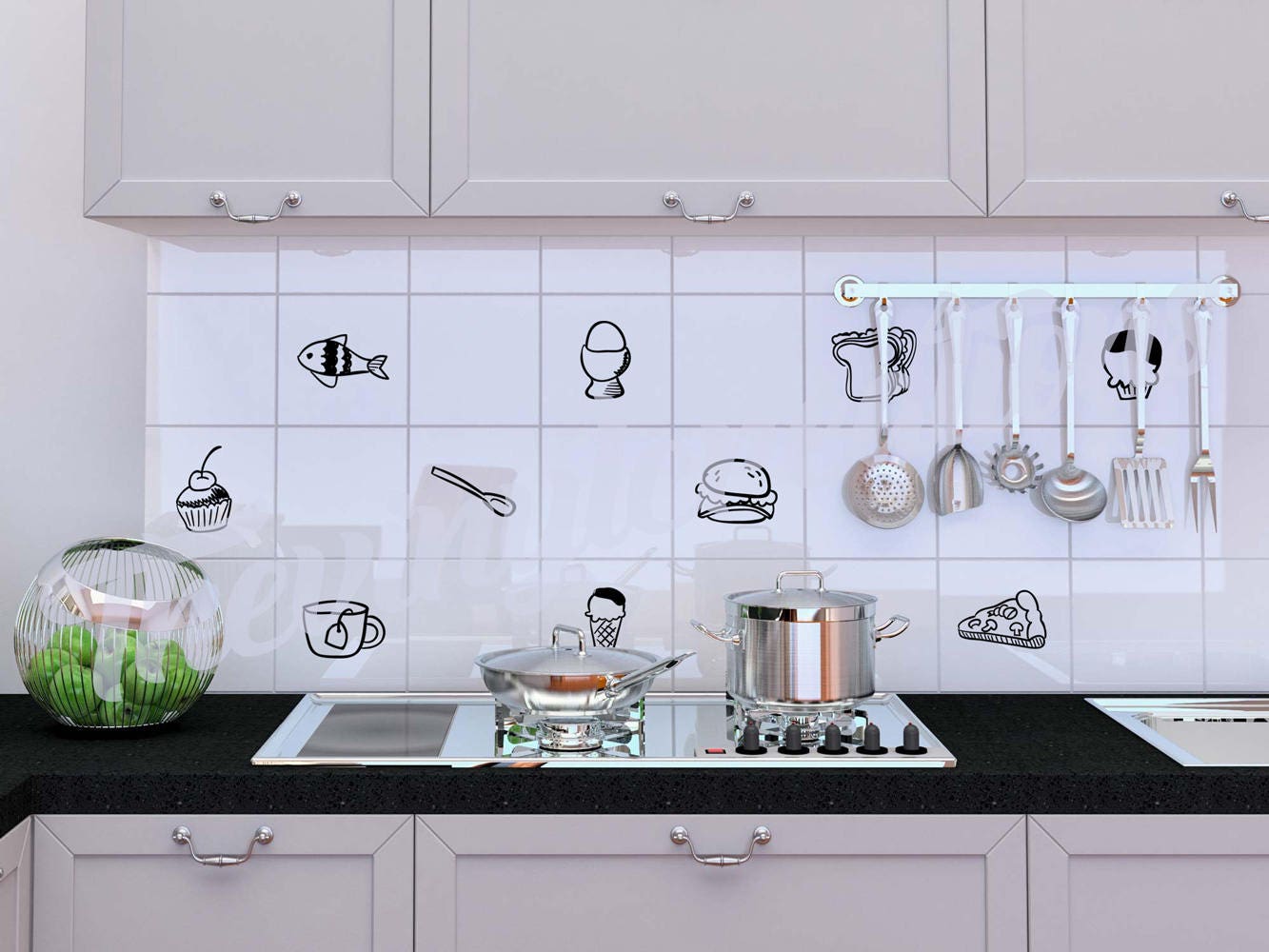 Variety of Food Stickers for Tiles Kitchen Tiles Stickers Etsy Canada
