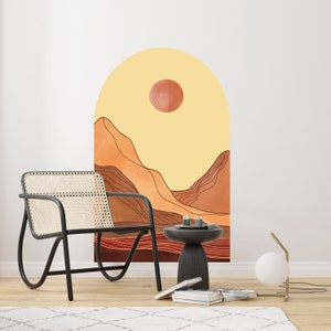 Abstract Arch , Headboard Decal , Boho Arch , Peel And Stick , Color Block , Interior Decor , Bedroom Wall Sticker - TheVinylCreations -