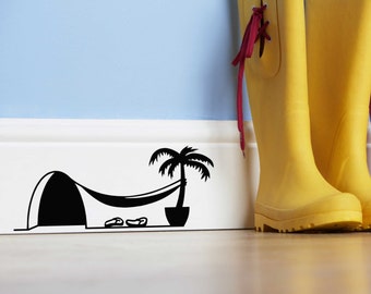 MOUSE HOLE FUNNY Vinyl Decal - Wall Sticker Wall Decoration , Vinyl Transfer , Mouse Home Wall Decal, Skirting decoration, new home sticker
