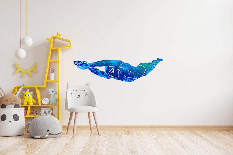 Swimmer Wall Decal - Swimming Stickers - Scuba Diver - Kid's Bedroom ...