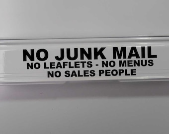 No Junk Mail Decal -  No Junk Mail Sticker - No Sales People Vinyl Decal , No Post Sticker , No Mail Decal Transfer