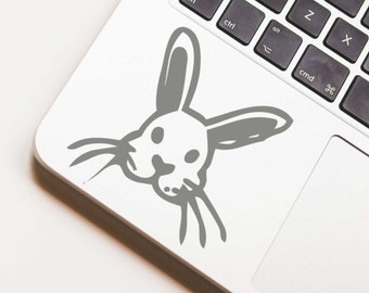 SET DE 2 x Calcomanías de vinilo de conejito - Calcomanía de conejo - Calcomanía de conejito para Macbook - Transferencia de vinilo para laptop - Calcomanía para parachoques