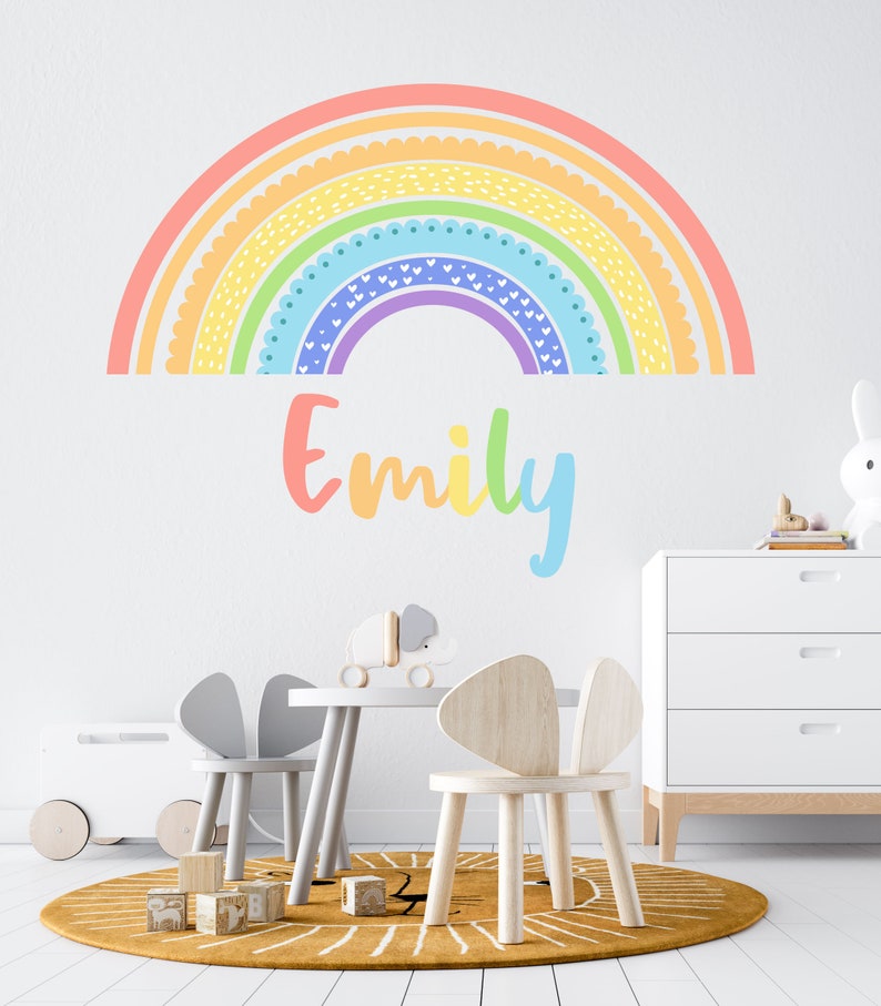 Rainbow Wall Sticker , Name Decal , Rainbow Gifts , Personalised Wall Art , Rainbow Decor , Name Sign , Playroom Decoration , Unicorn , Boho image 3