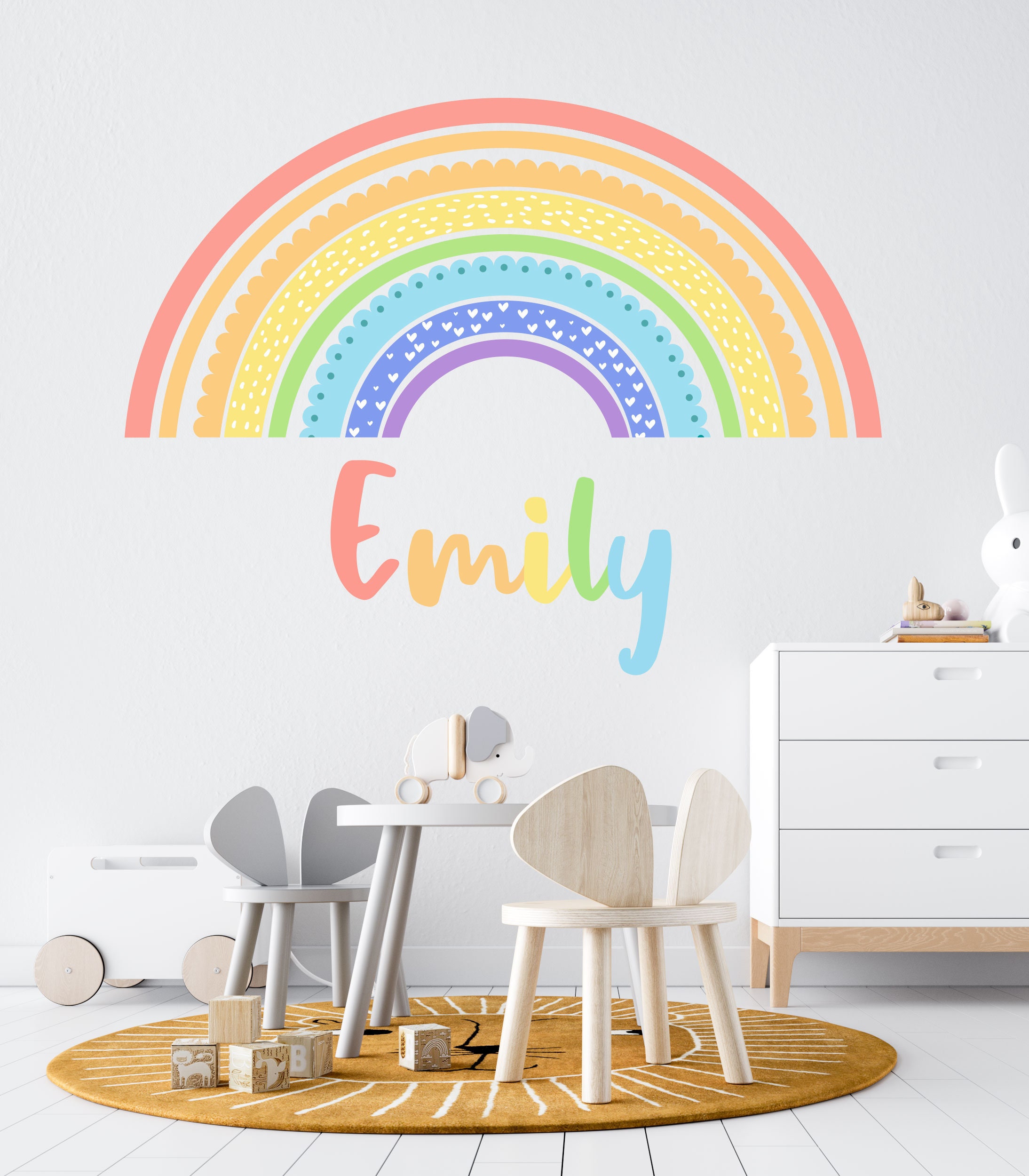 Rainbow Wall Sticker Name Decal Rainbow Gifts Etsy