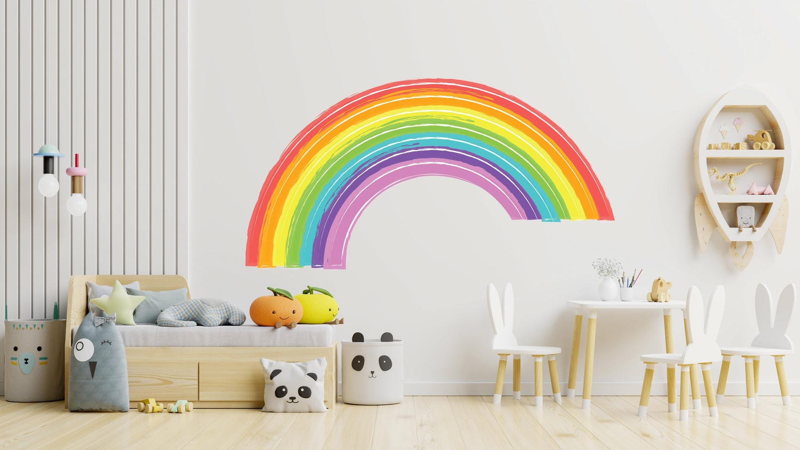 Large Rainbow Wall Decal - Girls Room Decor - Thevinylcreations - Etsy
